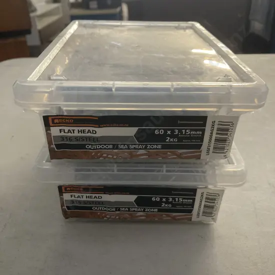 Lot of 2 Ecko Flat Head 316 S/Steel 60x3.15mm 2Kg