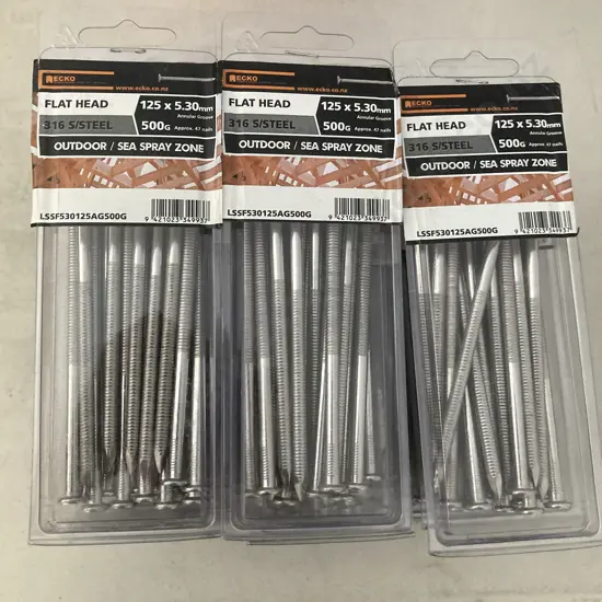 Lot of 12 Ecko Flat Head 316 S/Steel 125x5.30mm 500g