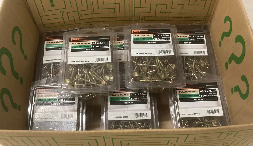 Ecko Plasterboards Gold Passivated 40x2.80mm Annular Groove Nails - 8 Packets of 500g, Indoor Image 1++