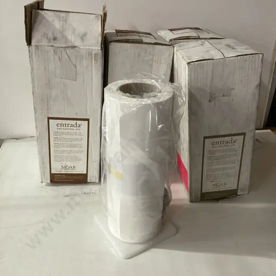 Lot of 4 Boxes Entrada Rag Natural 300 Paper, 13"x40' Double Sided 300Gsm W, Core 3"