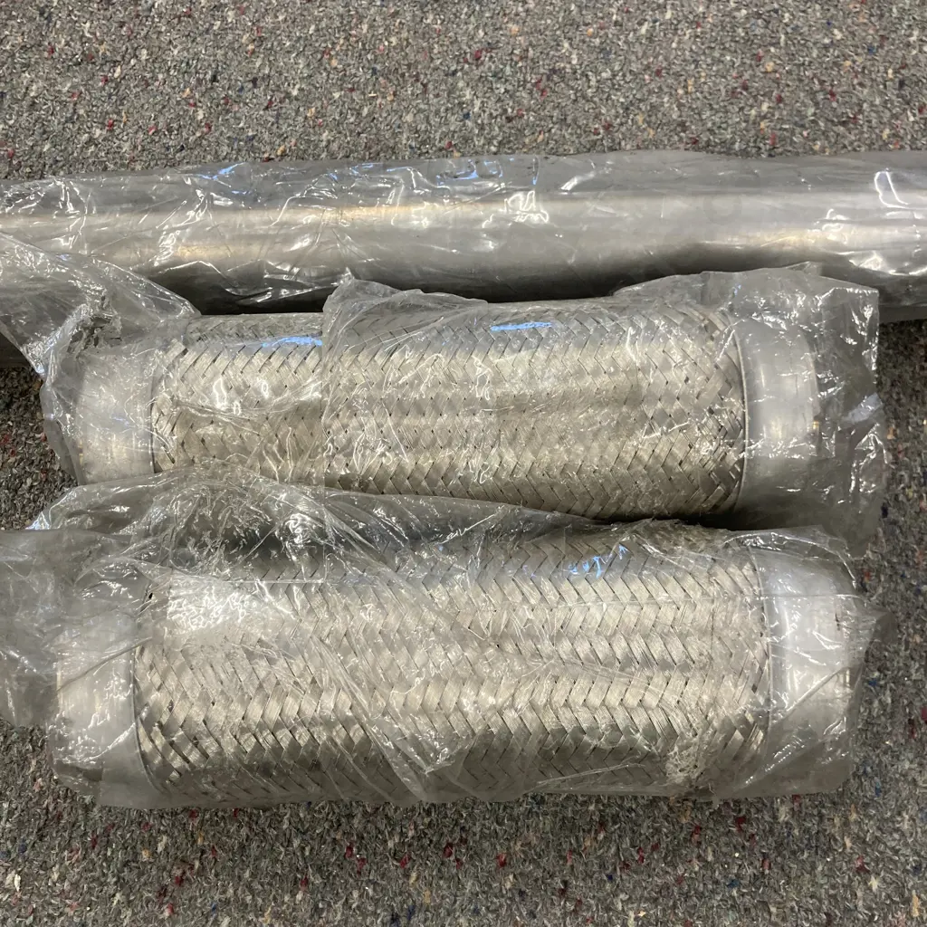 180 x 5cm Steel Pipe & Pair of Exhflex 2.5-10 Mild Steel Exhaust Flexijoints, 2.5"-10" Image 1++