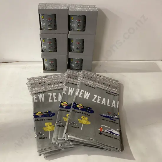 New Zealand Kiwiana Hansen & Berry Ltd Set of 10 Tea Towels & 6 Mugs