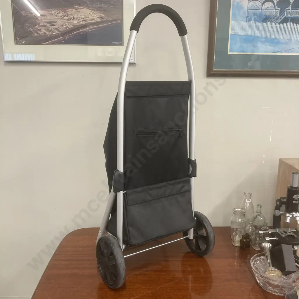 Foldable Aluminium Shopping Trolley with Wheels, 101cm Image 1++