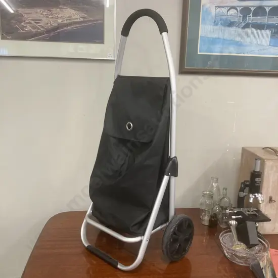 Foldable Aluminium Shopping Trolley with Wheels, 101cm
