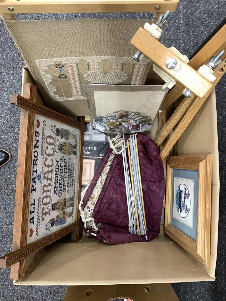 Cross Stitch Sundries Including Needlework Easel, Knitting Needles Etc Image 1++