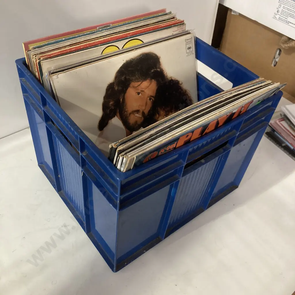 Blue Bin of LPs & CDs, Christmas, K-Tel, Shadows, The Carpenters Etc Image 1++