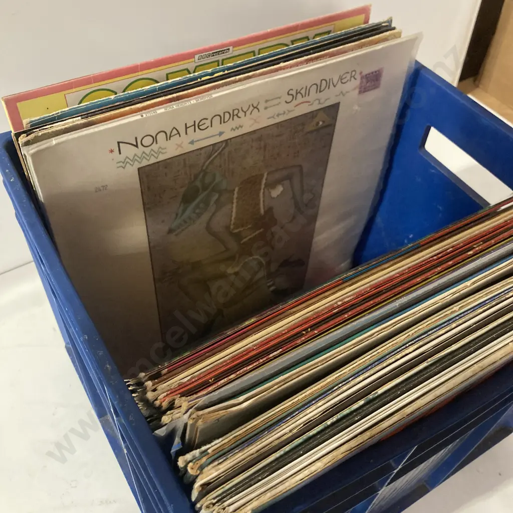 Blue Bin of LPs & CDs, Christmas, K-Tel, Shadows, The Carpenters Etc Image 1++
