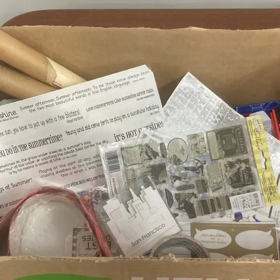 Box Lot Stationery, Scrapbooking Items Etc