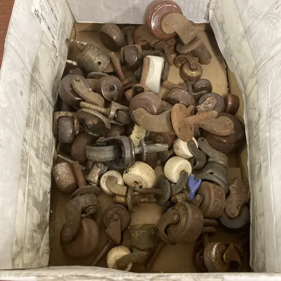 Box Lot Assorted Vintage & Antique Castors