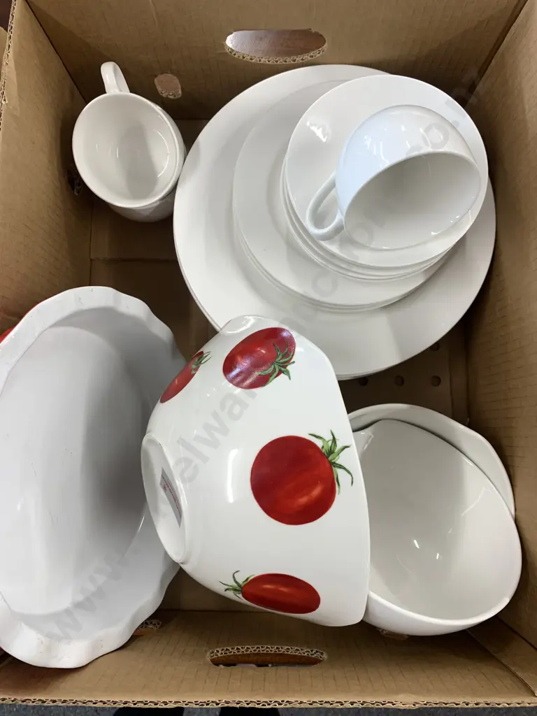 White Dinnerware, Royal Doulton Bowls, Next generation Red / White Bowl Etc Image 1++