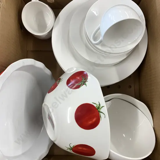 White Dinnerware, Royal Doulton Bowls, Next generation Red / White Bowl Etc