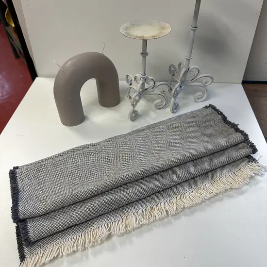 Raine & Humble Table Runner, Ornate Candle Holder And  Candle 