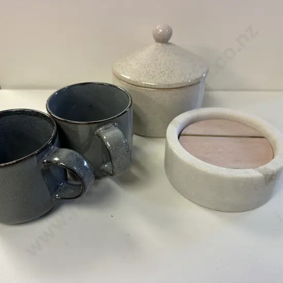 Marble Coasters, Stoneware Mugs, French Country Canister