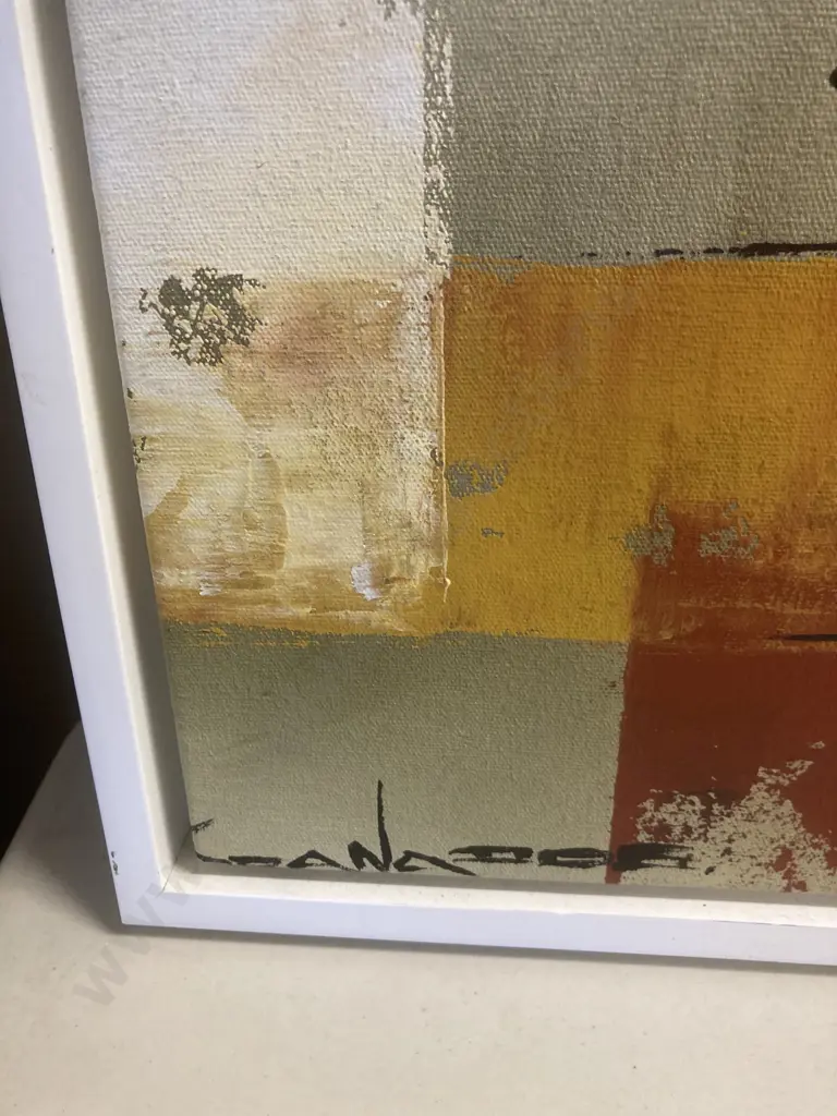 Abstract Artwork On Canvas Signed By Artist, 45 x 45cm Image 1++