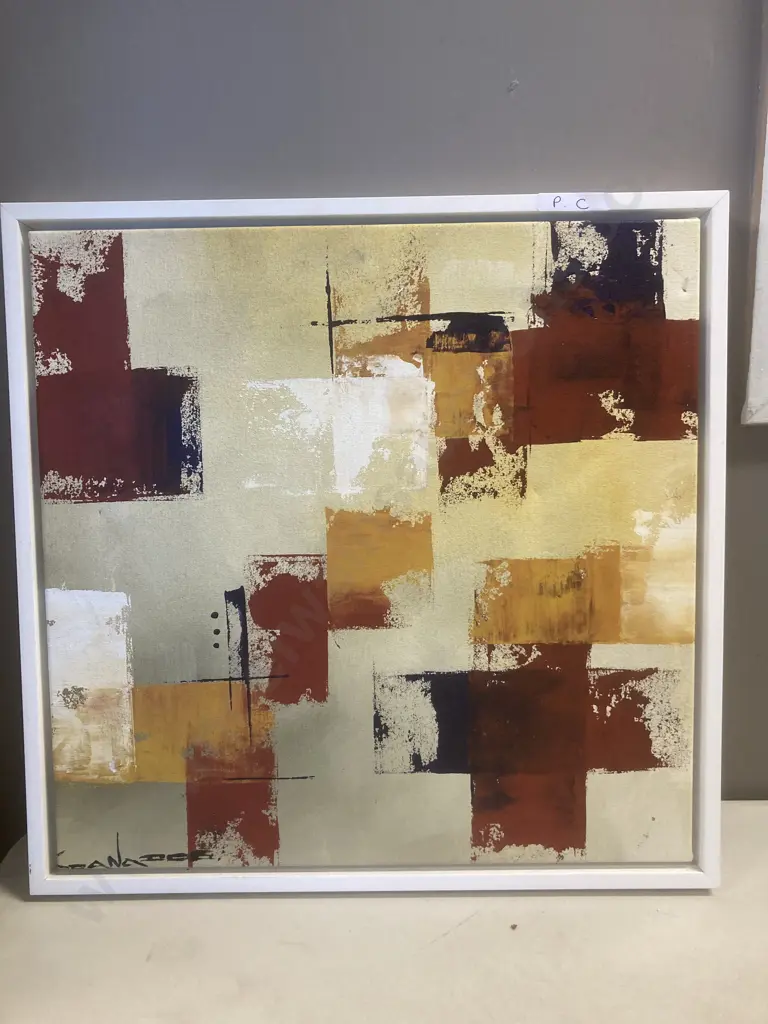 Abstract Artwork On Canvas Signed By Artist, 45 x 45cm Image 1++