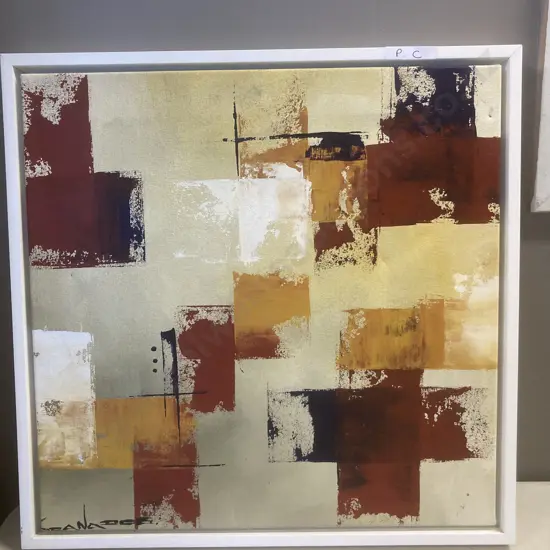 Abstract Artwork On Canvas Signed By Artist, 45 x 45cm