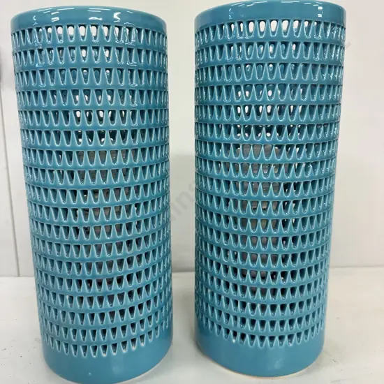 Pair of Jennifer Dumet Table Lamps In Teal, H30cm