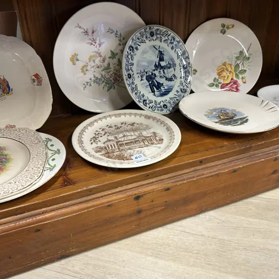 Lot of 3 Assorted Crown Lynn Plates  & A Selection Of China Plates, Aynsley, Delft Etc