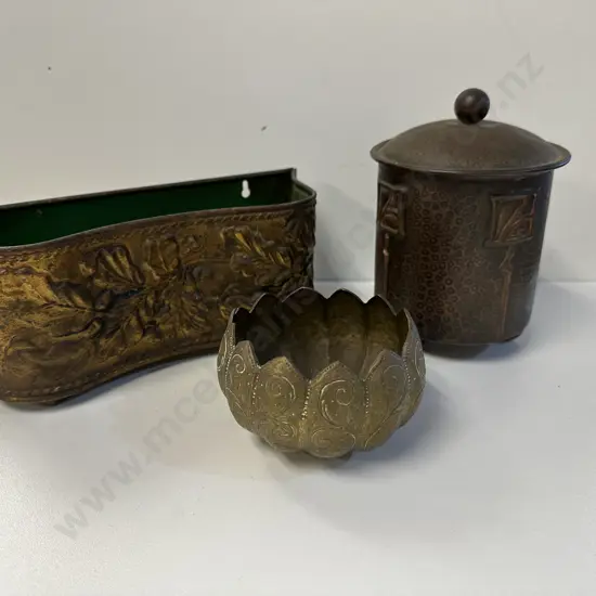 English Brass Wall Planter Copper & Brass Flower Dish