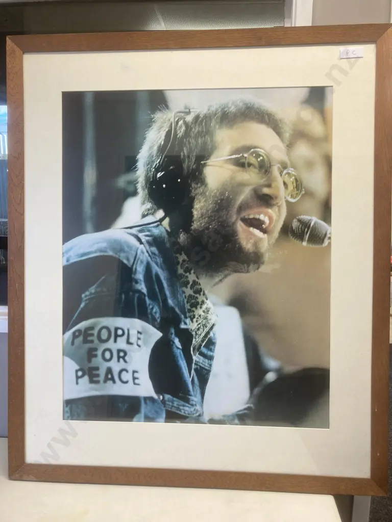 John Lennon People For Peace Large Glazed Framed Artwork, 102.5 x 86cm Image 1++
