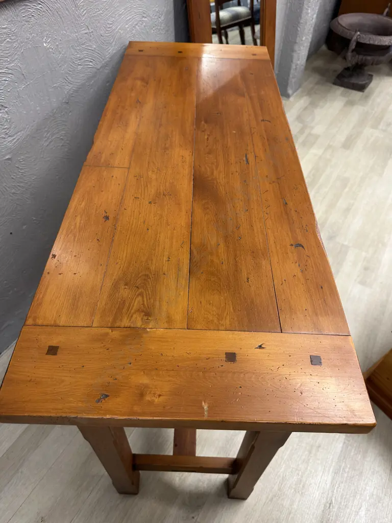 Solid Rimu Hall Table, Single Drawer With Ring Handle, crafted by Willetts Furniture of Oamaru, H78 W120 D45cm Image 1++