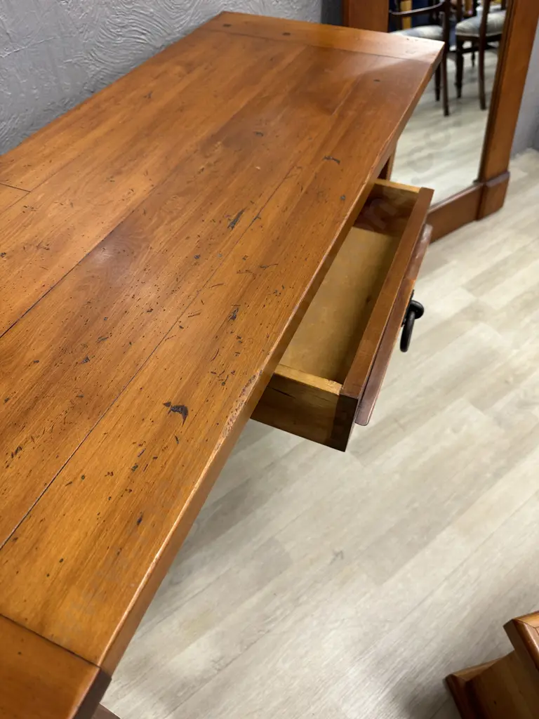 Solid Rimu Hall Table, Single Drawer With Ring Handle, crafted by Willetts Furniture of Oamaru, H78 W120 D45cm Image 1++