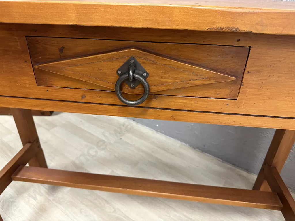 Solid Rimu Hall Table, Single Drawer With Ring Handle, crafted by Willetts Furniture of Oamaru, H78 W120 D45cm Image 1++