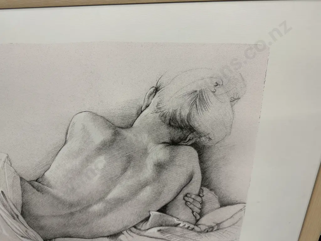 Framed Print Of A Lady At Rest by Van Hove, 77 x 106cm Image 1++