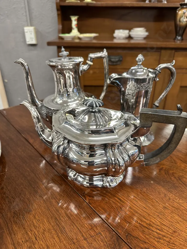 Silverware - Teapot & Two Coffee Pots Image 1++