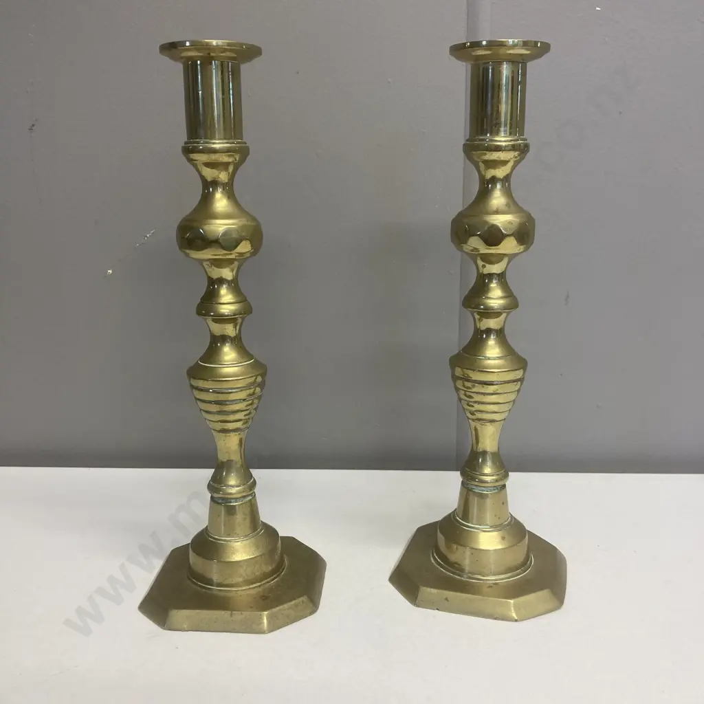 Pair of Brass Candlesticks, H30cm Image 1++