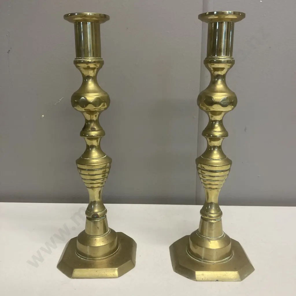 Pair of Brass Candlesticks, H30cm Image 1++