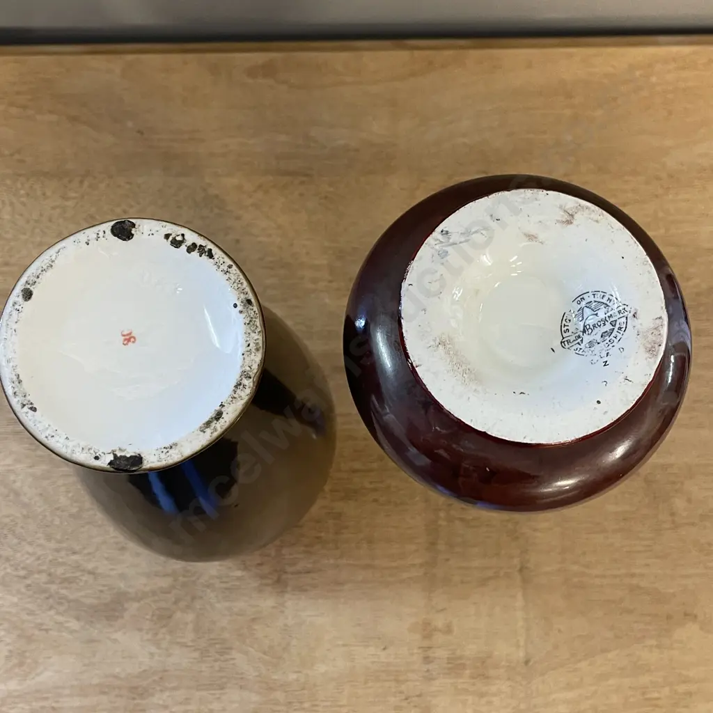 Two Decorative Mantel Vases H21cm. Marked as shown in photo Image 1++