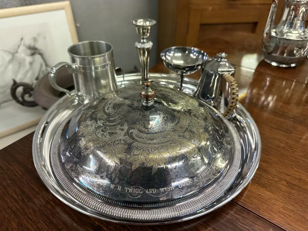 Silverware On Large Round Tray Image 1++