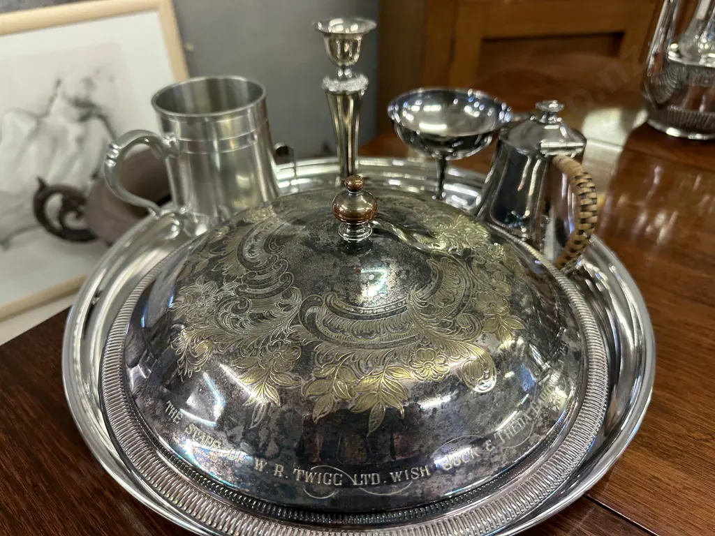 Silverware On Large Round Tray Image 1++
