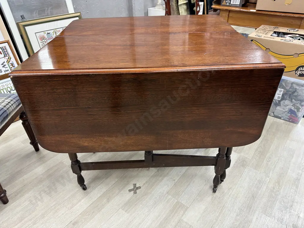 Antique Mahogany Gateleg Table, H78 W50 / 87.5 / 125 D100cm Image 1++