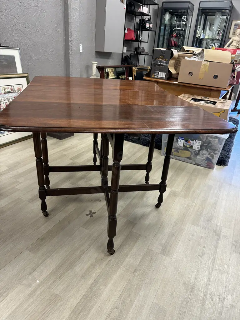 Antique Mahogany Gateleg Table, H78 W50 / 87.5 / 125 D100cm Image 1++