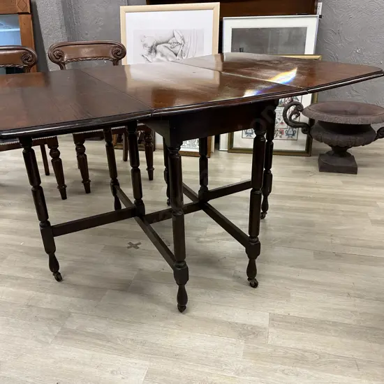 Antique Mahogany Gateleg Table, H78 W50 / 87.5 / 125 D100cm