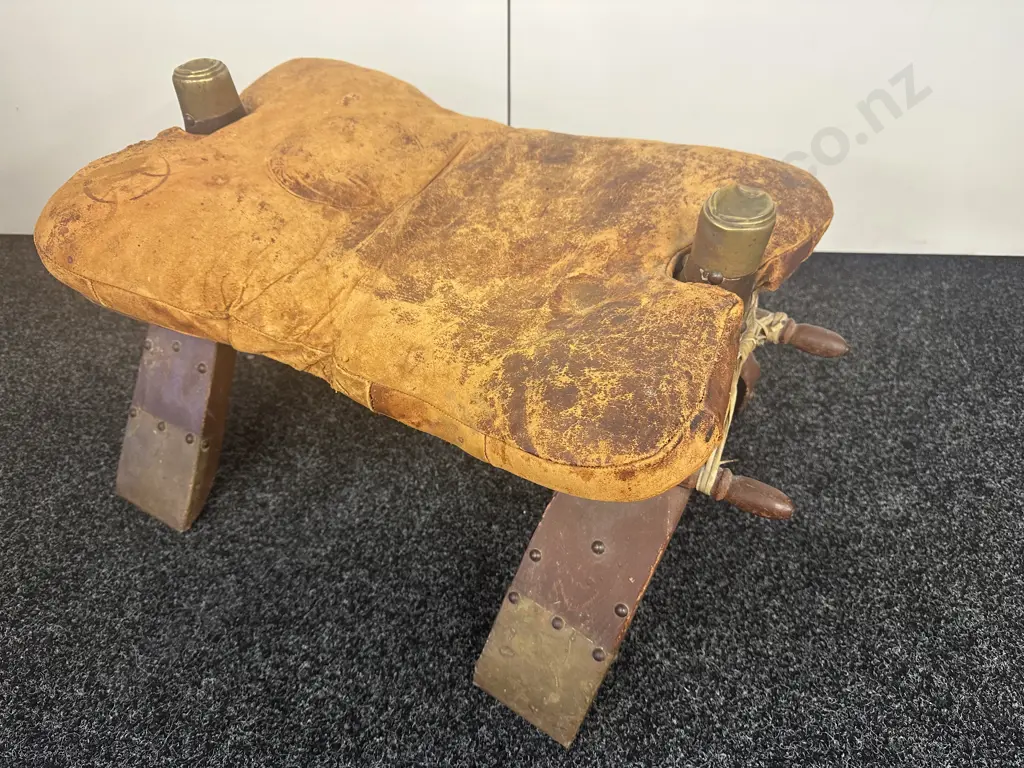 Vintage Camel Saddle Foot Stool Image 1++