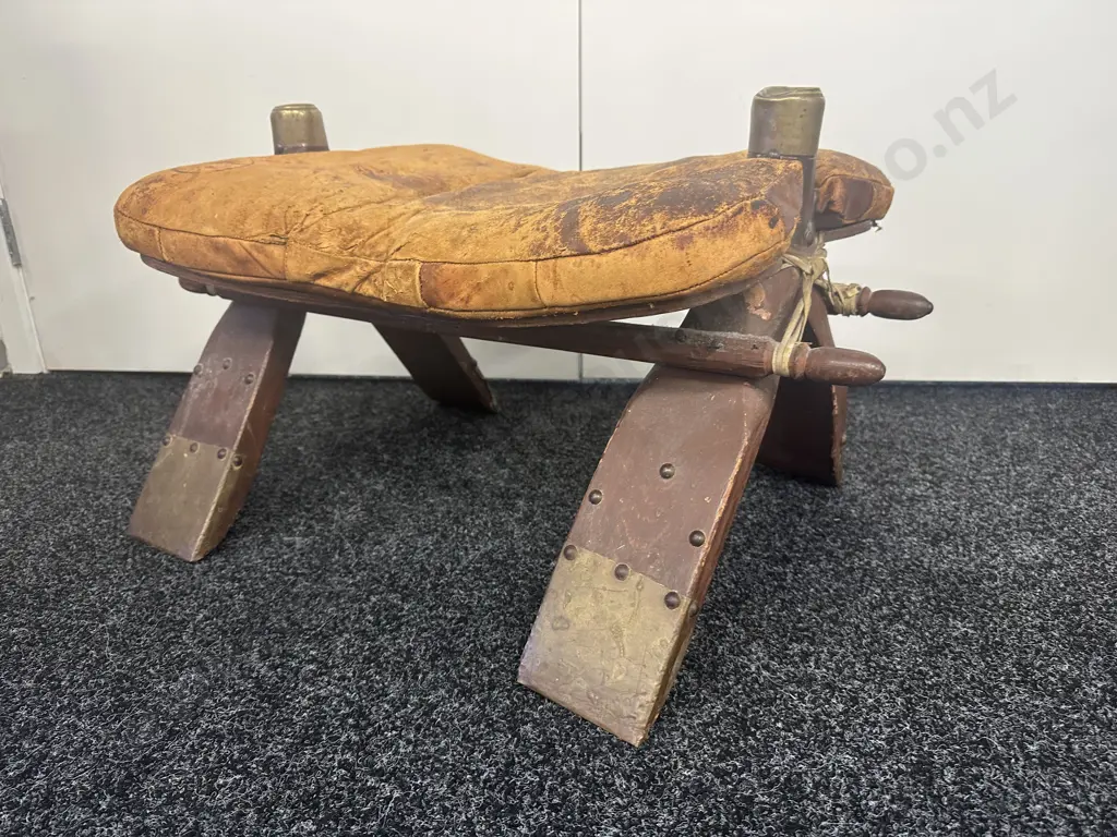 Vintage Camel Saddle Foot Stool Image 1++