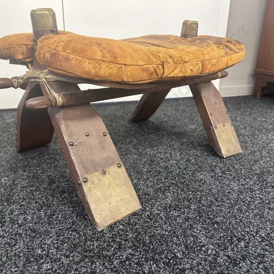 Vintage Camel Saddle Foot Stool