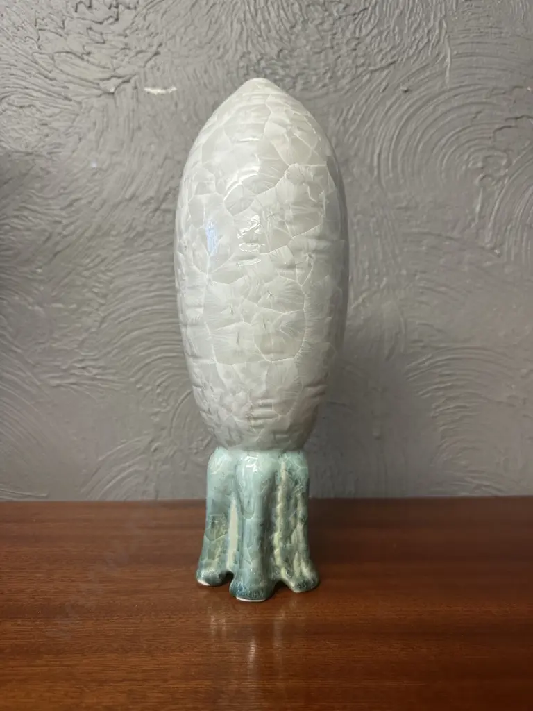 Ceramic Decanter Green Base And White Top Image 1++