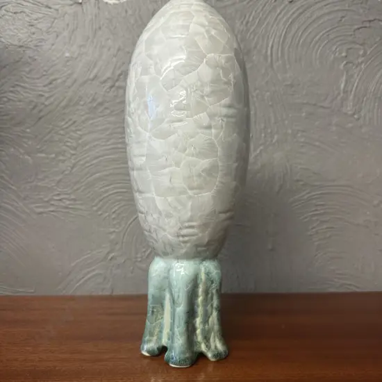 Ceramic Decanter Green Base And White Top