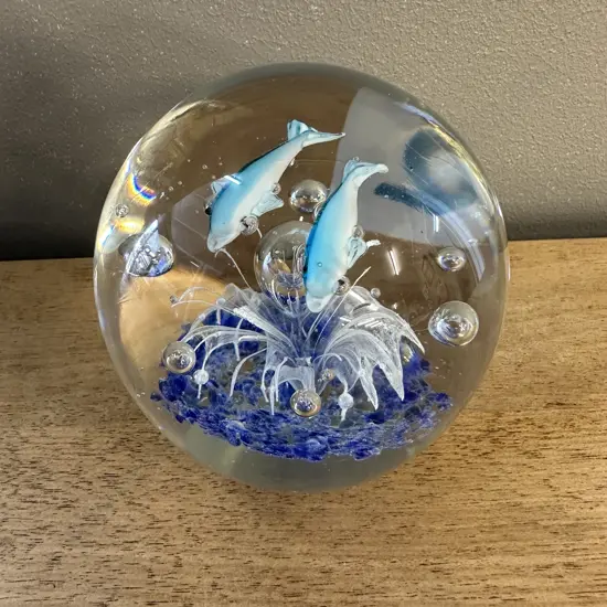 Fish Glass Paper Weight H9cm