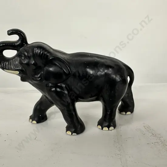 Vintage Black Sylvac Elephant Figurine No 815, 12 x 17cm