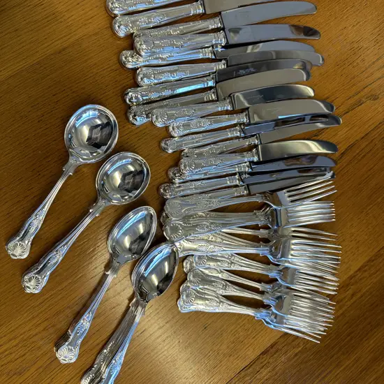 Selection of Sheffield Cutlery Including Knives, Spoons, Forks - 48Pce