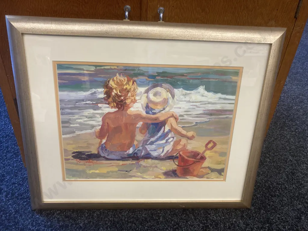 Framed Glazed Artwork 'Sharing A Moment' by Corrine Hartley 41 x 51cm Image 1++