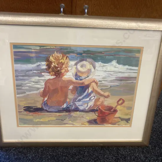 Framed Glazed Artwork 'Sharing A Moment' by Corrine Hartley 41 x 51cm