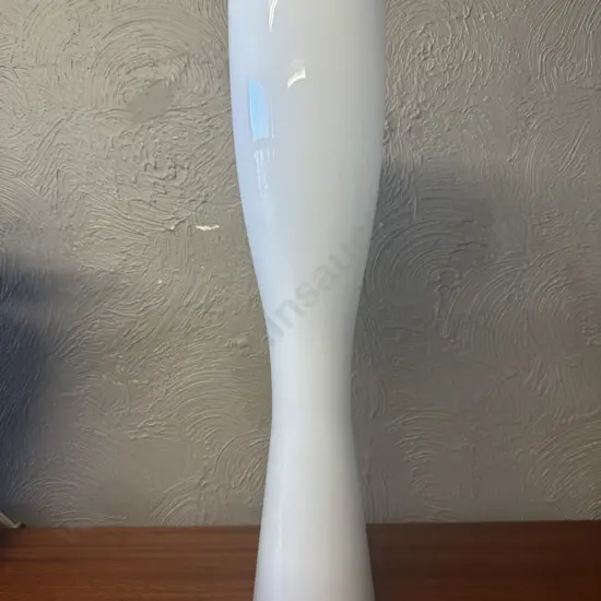 Large Modernist White Art Glass Vase, H60cm