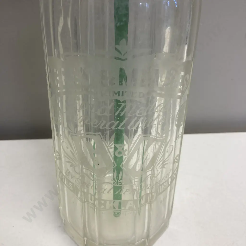 Antique Soda Syphon (British Syphon Co, London) Alva Soda Water With a Glass Grey & Menzies Glass Base Image 1++
