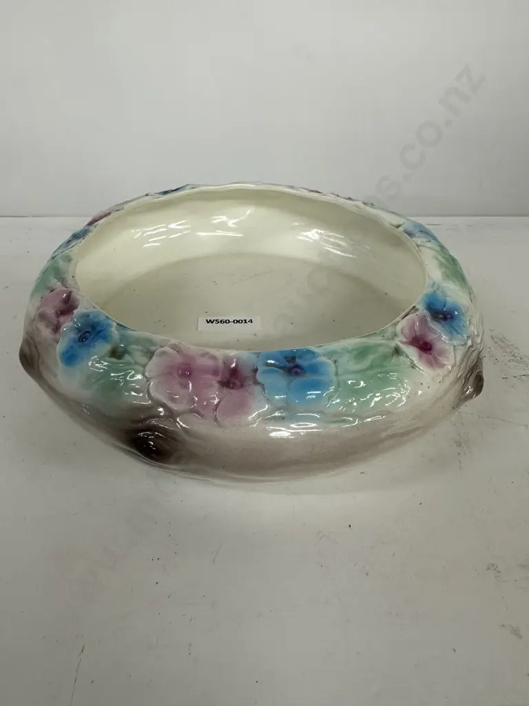 Crown Lynn Handpainted Round Vase, Shape 540, Dia20cm Image 1++